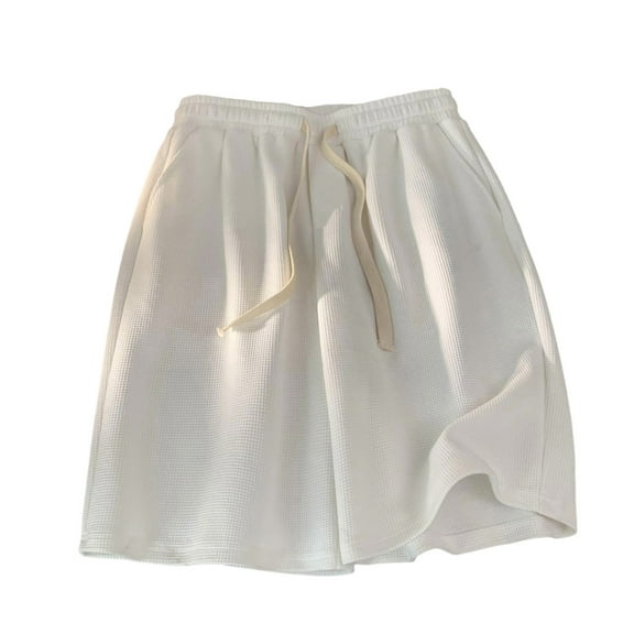 Shorts for Men Casual Solid Color Stretch Athletic Short Pants Plus Size Drawstring Elastic Waist Shorts