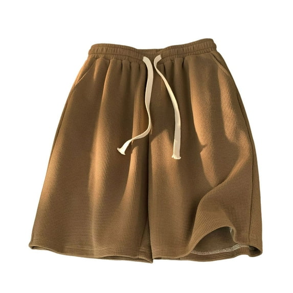 Shorts for Men Casual Solid Color Stretch Athletic Short Pants Plus Size Drawstring Elastic Waist Shorts