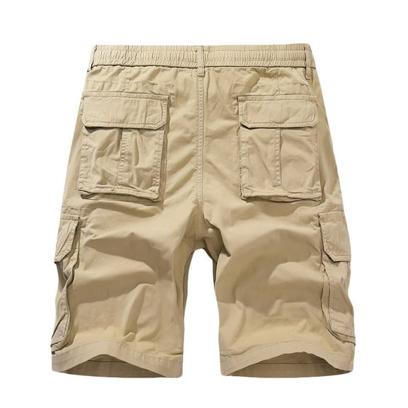 Shorts for Men Casual Solid Zipper Button Pockets Cropped Cargo Shorts Mens Cargo Shorts