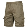 thumbnail image 1 of Shorts for Men Dgankt Men's Solid Color Vintage Cargo Shorts Relaxed Fit 100% Heavy Cotton Men's Casual Shorts, 1 of 5