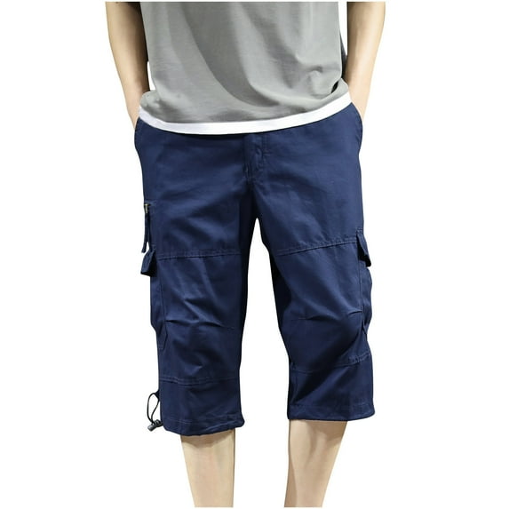 Shorts for Men,Pants for Men,'S Workwear Shorts Multi Pocket Zipper Straight Tube Casual Pants Cropped Pants,Mens Shorts Casual