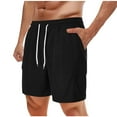 thumbnail image 1 of Shorts for Men Plus Size Solid Color Corduroy Casual Elastic Waist Drawstring Pockets Workwear Shorts Black 5XL, 1 of 6