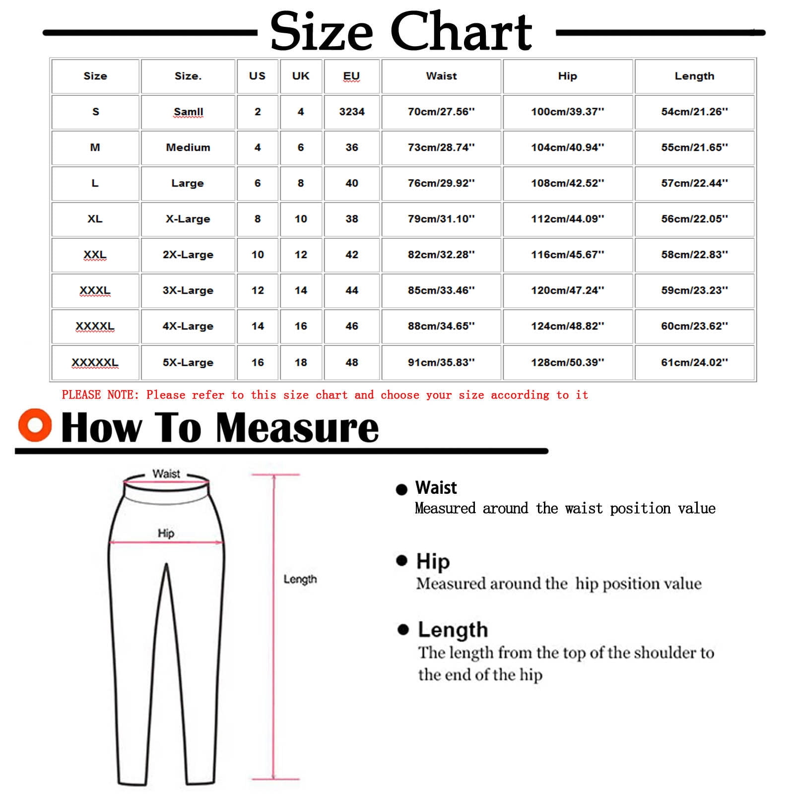Female pants size to male 2025