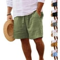 thumbnail image 1 of Shorts for Men Relaxed Fit Elastic Waist Beach Shorts Lightweight Summer Golf Bermuda Short with Pockets Light Blue XL, 1 of 4