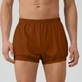 thumbnail image 1 of Shorts for Men Solid Color Training Elastic Waist Pocket Bermuda Shorts Brown M, 1 of 6