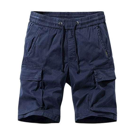 Shorts for Men Stretch Waist Casual Cargo Shorts Summer 4 Pocket Beach Work Blue 29
