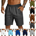 thumbnail image 1 of Shorts for Men Stylish Elastic Waist Drawstring Gym Sweat Shorts Outdoor Quick Dry Lightweight Classic Fit Athletic Shorts Dark Gray L, 1 of 3