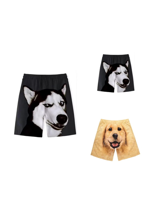 Shorts for Men Women 2026 Summer Casual Funny Novelty Cute Dog Printed Elastic Waist Lounge Shorts Beachwear