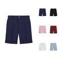 thumbnail image 1 of Shorts for Teens Boys Casual Shorts Toddler Boys' Loose Fit Casual Shorts Breathable Solid Color Pleated And Rolled Suit Pants For Outdoor, 1 of 3