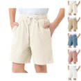 thumbnail image 1 of Shorts for Teens Boys' Pants Boys Girls Corduroy Shorts Kids Casual Elastic Waist Drawstring Summer Shorts With Pockets 5 14 Years, 1 of 8