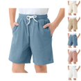 thumbnail image 1 of Shorts for Teens Boys' Pants Boys Girls Corduroy Shorts Kids Casual Elastic Waist Drawstring Summer Shorts With Pockets 5 14 Years, 1 of 8