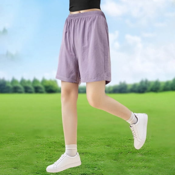 Shorts for Under Dresses Girls Summer New Girls' Shorts Outdoor Sports Shorts Summer Thin Girls' Shorts Purple 11 Years