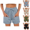 thumbnail image 1 of Shorts for Women 2026 Summer Elastic High Waist Drawstring Wide Leg Relaxed Fit Casual Shorts with Pockets, 1 of 10