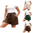 thumbnail image 1 of Shorts for Women 2026 Summer Elastic Waist Drawstring Wide Straight Leg Relaxed Fit Athletic Casual Shorts with Pockets, 1 of 6