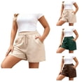 thumbnail image 1 of Shorts for Women 2026 Summer Elastic Waist Drawstring Wide Straight Leg Relaxed Fit Athletic Casual Shorts with Pockets, 1 of 9