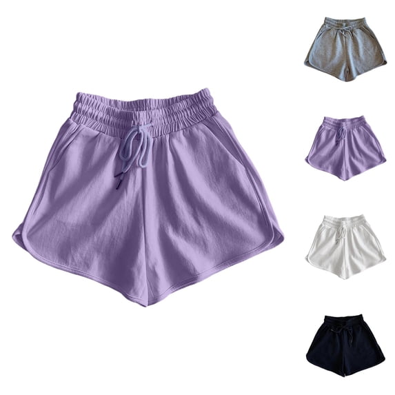 Shorts for Women 2026 Summer Plus Size Elastic Waist Drawstring Loose Fit Casual Shorts with Pockets Loungewear