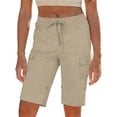 thumbnail image 1 of Shorts for Women,Cargo Shorts Women Summer High Waisted Bermuda Shorts Casual Trendy Hiking Outfits Knee Length Pant with Pockets, 1 of 5