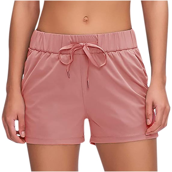 Shorts for Women Casual Drawstring Elastic Waist Shorts Breathable Outdoor Trip Loose Shorts with Pockets