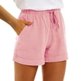 thumbnail image 1 of Shorts for Women Casual High Waist Casual Pocket Loose Fit Straight Leg Fashion Sports Bermuda Cargo Board Gym Pink Bottoms Sizes 2XL, 1 of 7