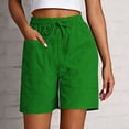 thumbnail image 1 of Shorts for Women Casual Shorts With Large Pockets Lightweight Elastic Waist For Summer Outdoor Travel Women Green L, 1 of 3
