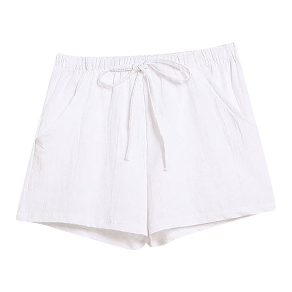 Shorts for Women Casual Summer Athletic Shorts Elastic High Waist Drawstring Pure Color Running Shorts with Pockets