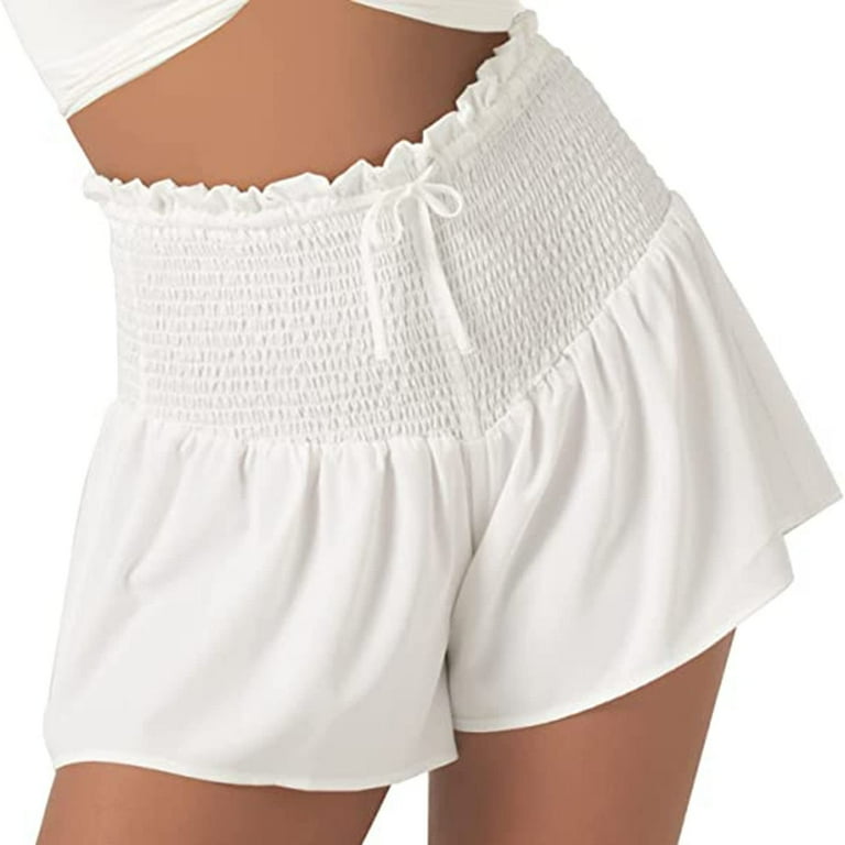 White hot sale smocked shorts