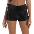 thumbnail image 1 of Shorts for Women Clearance, Xunlbb Women's New Solid Color High Waist Sexy Strap Hollow Sequin Shorts, 1 of 7