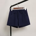thumbnail image 1 of Shorts for Women Clearance!Yanyanz and Elastic Short Womens Pants Solid Pocket Waist Loose Pants Lounge Pants Women Womens Pants Navy L, 1 of 3