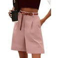 thumbnail image 1 of Shorts for Women Dressy Summer Elastic High Waisted Wide Leg Business Casual Work Shorts with Pockets Lotus Color L, 1 of 4