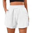 thumbnail image 1 of Shorts for Women Elastic High Waist Baggy Fleece Casual Athletic Running Shorts with Pockets, 1 of 6