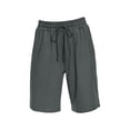 thumbnail image 1 of Shorts for Women Elastic Waist Drawstring Knee Length Basketball Exercise Shorts with Belt, 1 of 6