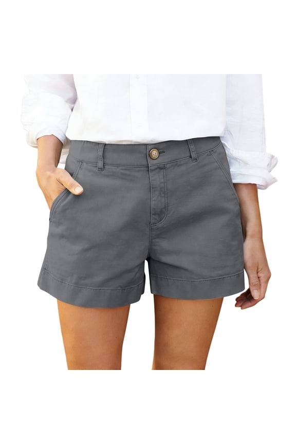 Shorts for Women High Waisted Summer Shorts Wide Leg Dressy Casual Bermuda Short with Pocket Chino Dress Short, S