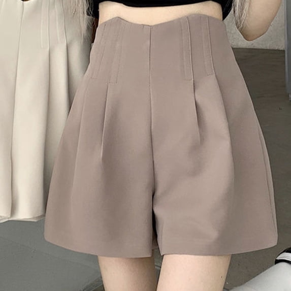 Shorts for Women JIANLAI Comfy Summer Drawstring High Waist Cotton Shorts for Women Trendy (XS-4XL) Brown