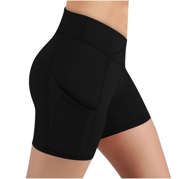 Shorts for Women Lady Pocket High-waist Hip Stretch Underpants Running Fitness Yoga Shorts