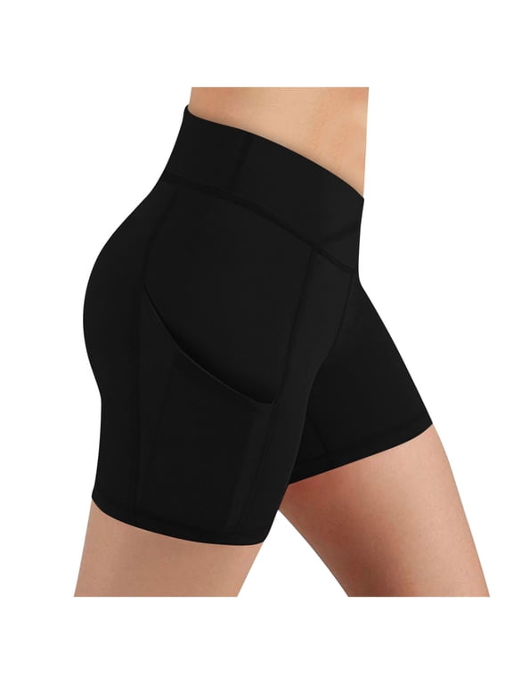Shorts for Women Lady Pocket High-waist Hip Stretch Underpants Running Fitness Yoga Shorts