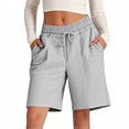 thumbnail image 1 of Shorts for Women Lightweight Breathable Comtable Loose Cotton Casual Pants Drawstring Sports Pants Women Shorts Grey M, 1 of 8