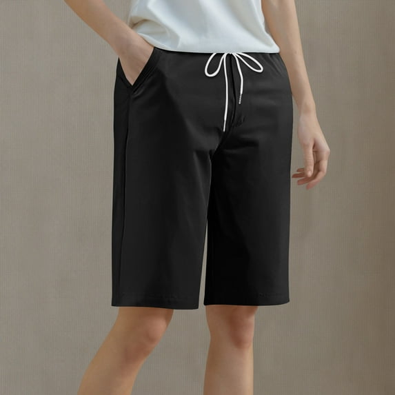 Shorts for Women Linen Shorts High Waisted Lightweight Casual Summer Drawstring Beach Vacation Outfit