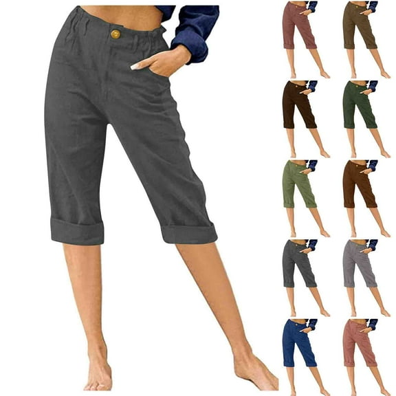 Shorts for Women Plus Size Clearance,,Xunlbb Women's Loose Wide Leg Pants High Waist Straight Pants Casual Pants ,Gray 1 2XL