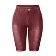 thumbnail image 1 of Shorts for Women Relaxed Fit High Waist Elastic Imitation Denim Casual Outer Shorts, 1 of 4