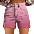 thumbnail image 1 of Shorts for Women Relaxed Fit Printed High Waist Denim Casual Pocket Shorts, 1 of 4
