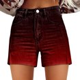 thumbnail image 1 of Shorts for Women Relaxed Fit Printed High Waist Denim Casual Pocket Shorts, 1 of 4