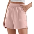 thumbnail image 1 of Shorts for Women Running Swim Athletic Elastic Waist Cotton Linen Sports Shorts With Real Pockets, 1 of 4