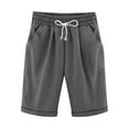 thumbnail image 1 of Shorts for Women Running Swim Athletic Knee Length Plus Size Elastic Waist Long Beach Shorts With Pockets, 1 of 6