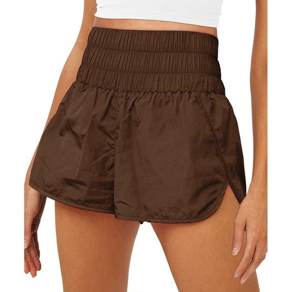 Shorts for Women Shorts Women's Running Quick Shorts Workout Elastic Athletic Yoga Pants Dry High Waist Brown M