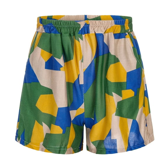 Shorts for Women Summer Casual Elastic High Waisted Fashion Printed Waist Ladies Loose Elastic Waist Pants Beach Vacation Trendy 2025 S-3XL