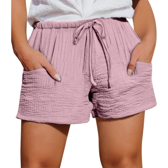 Shorts for Women Summer Casual Elastic High Waisted Lightweight Solid Color Breathable Home Flowy Shorts M-XL
