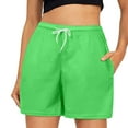 thumbnail image 1 of Shorts for Women Summer Drawstring Color Waist Comfy Solid Elastic Pants Casual Pants Flowy Shorts with Pockets XS-3XL, 1 of 4