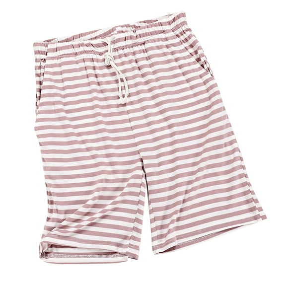 Shorts for Women Summer Elastic High Waisted Cotton Spring/ Thin Loose Fitting Simple Checkered Home Pants Trendy Casual Shorts M-2XL