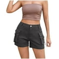 thumbnail image 1 of Shorts for Women Summer Elastic High Waisted Hiking Camping Casual Jean Shorts with Pockets XS-XL, 1 of 9