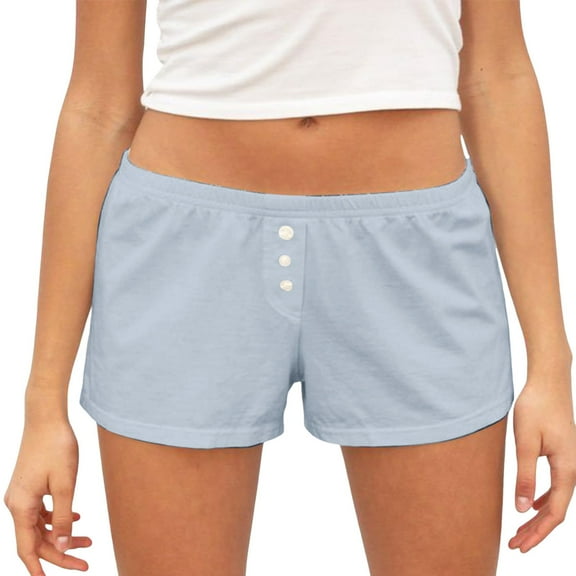 Shorts for Women Summer Elastic High Waisted Pajama Low Waist Striped Cute Floral Pj Bottoms Comfy Sleep Casual Jean Shorts S-M